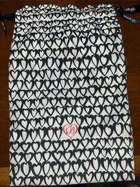 Brighton Black and White Heart Print  dust cover/ jewelry holder.